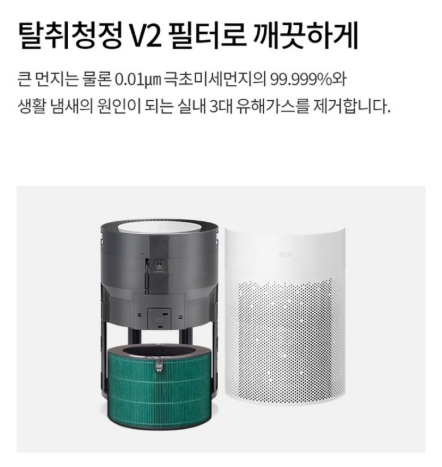 LG전자 퓨리케어 360도 Hit AS186HWWA 공기청정기 62㎡ 이미지 6